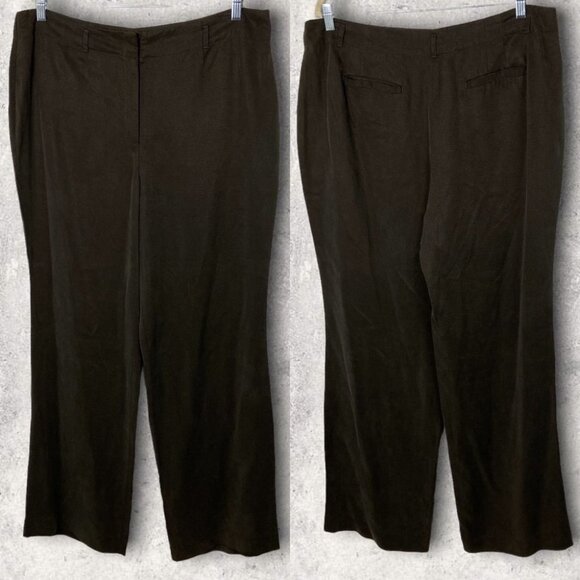 NWT J Jill Tencel Wide Leg Trousers Walnut Brown Size 18 New With Tags High Rise - Picture 1 of 12